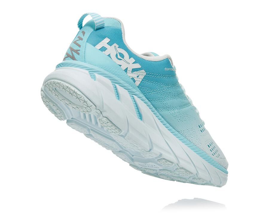 Zapatos Para Caminar Hoka One One Mujer Azules/Blancos - Clifton 6 - WHZY36718